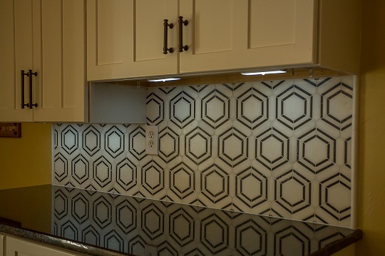 Another angle of backsplash install
